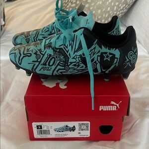 Puma Kids Cleats - Black and Blue